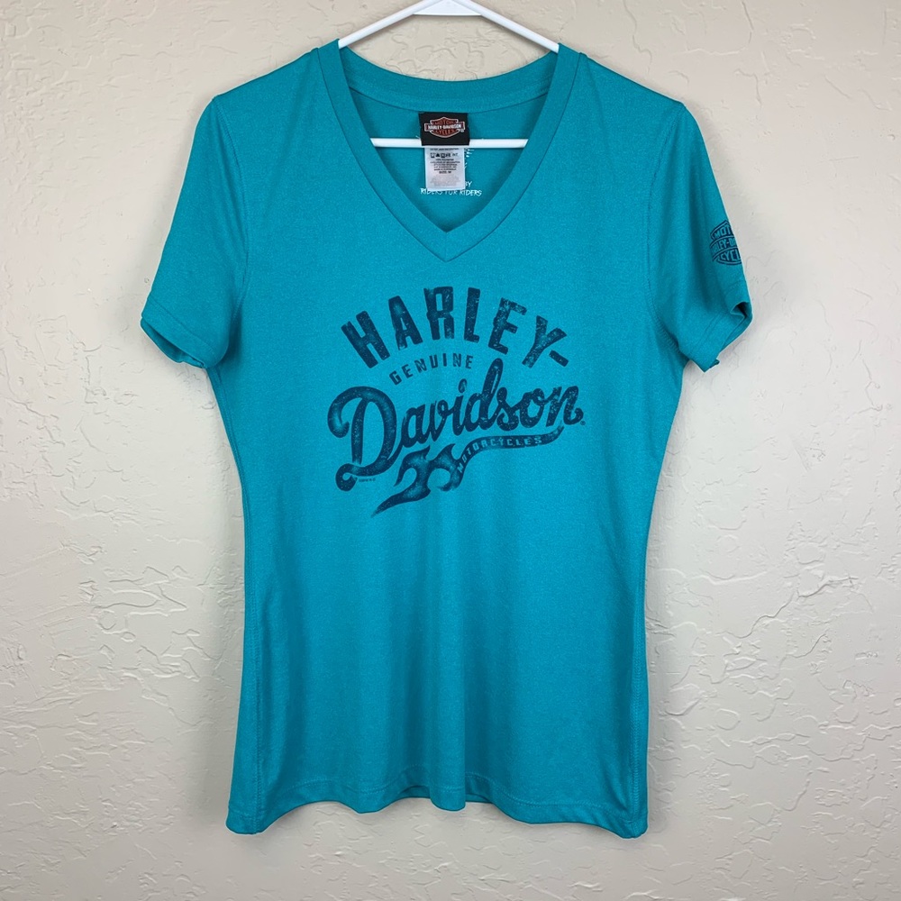Harley Davidson Medium Teal Fitted Tee Scottsdale